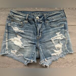 American Eagle Outfitters Ripped Blue Jean Shorts